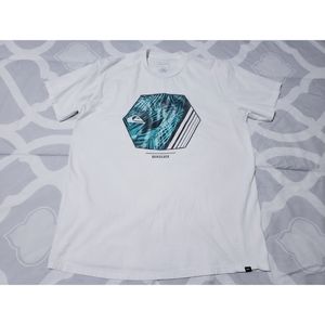 QUIKSILVER - White Hexagon Graphic Tee
